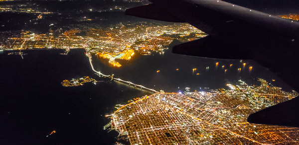 Bay area from my window seat